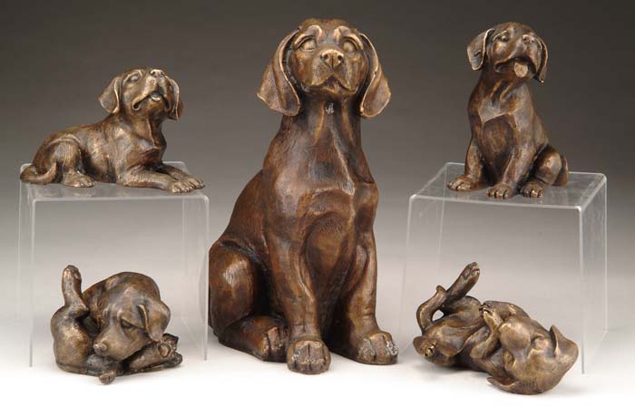 Appraisal: UNSIGNED Late th Century MOTHER AND HER LITTER Mother dog