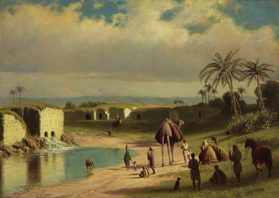 Appraisal: FAIRMAN JAMES American - Near the Oasis oil on canvas