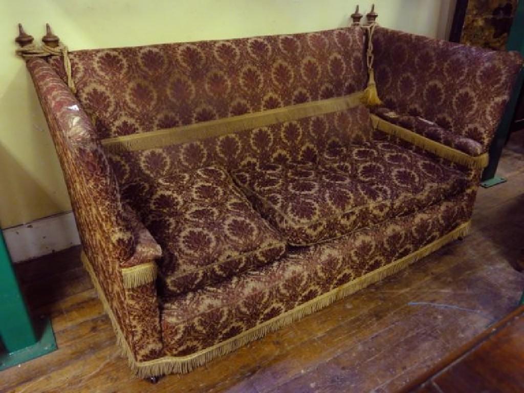 Appraisal: A traditional Knowle three seat sofa with floral upholstery loose