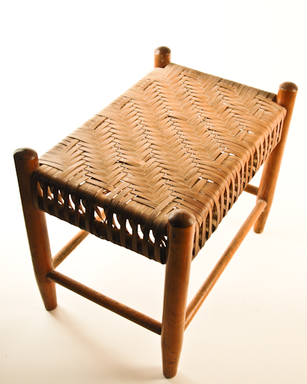 Appraisal: Maple Footstool w Caning