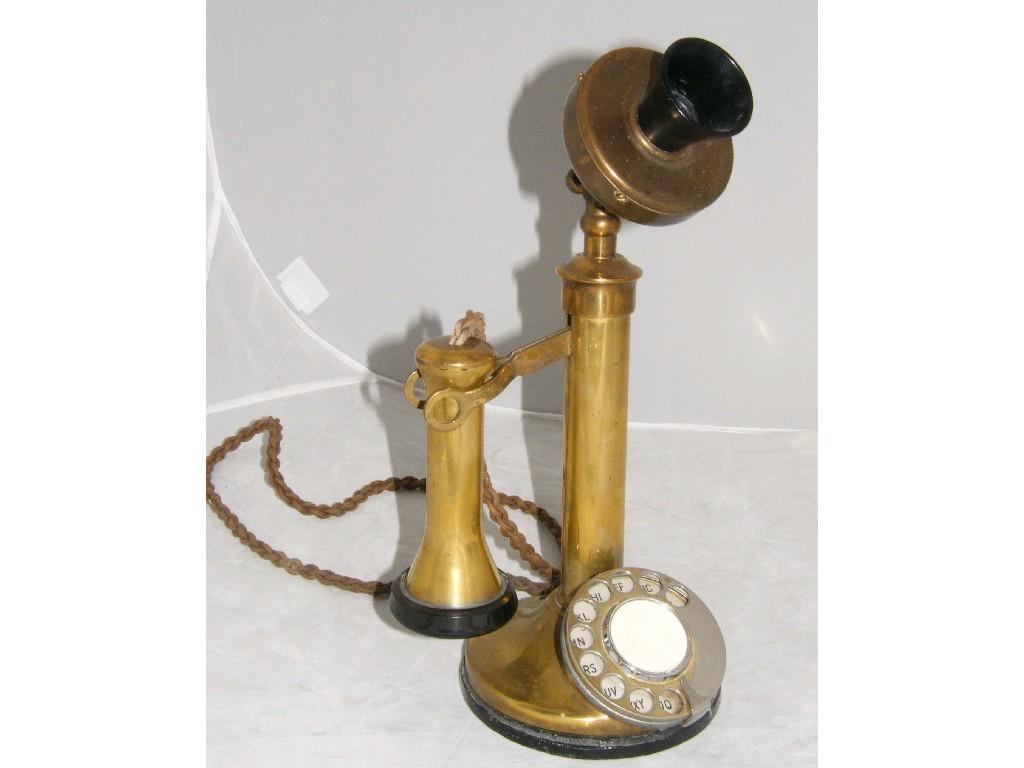 Appraisal: Brass candlestick telephone high