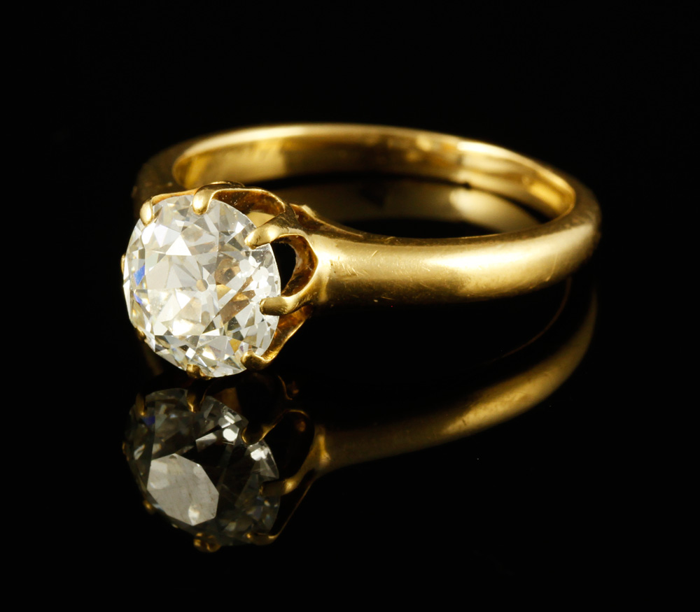 Appraisal: - K Gold and Diamond Solitaire Ring K yellow gold