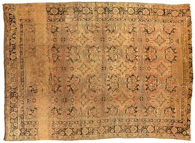 Appraisal: th century Agra carpet repeating quatrefoil and geometric devices on