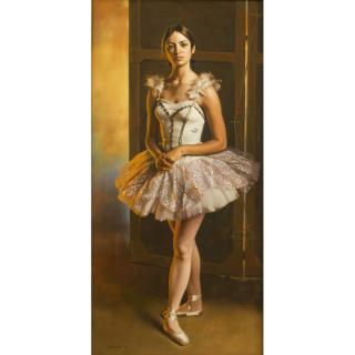 Appraisal: Jesse W Corsaut b Painting Standing Ballerina Framed Jesse W