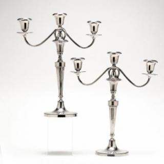 Appraisal: Pair of Neoclassical Style Sterling Silver Candelabra by J E