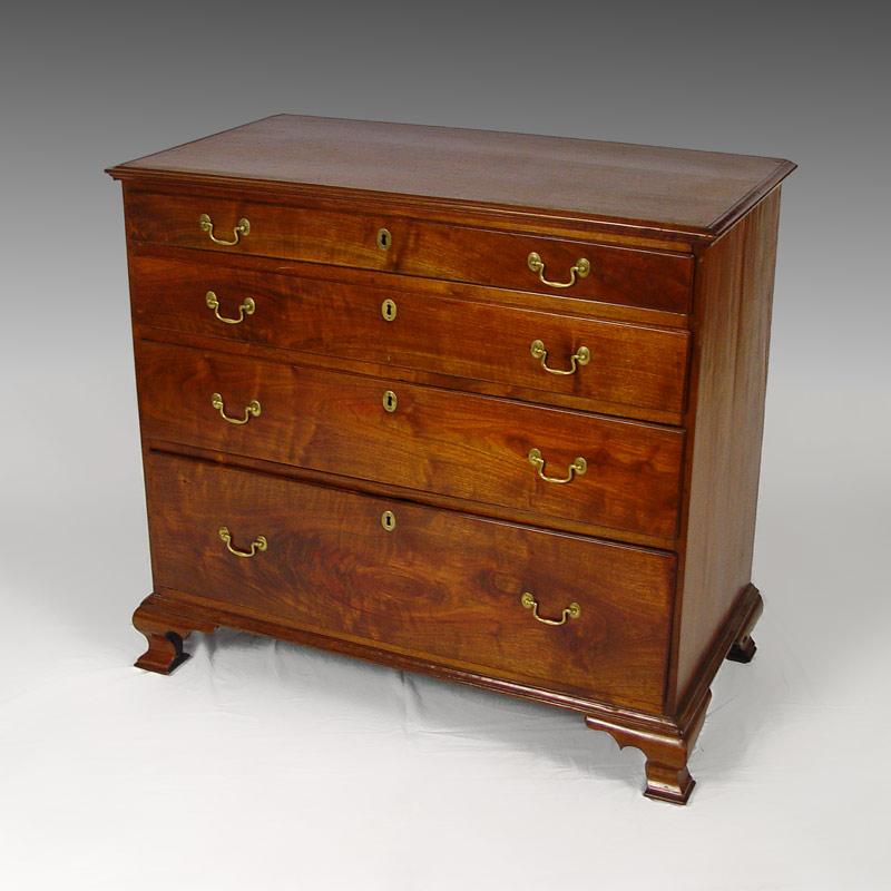 Appraisal: CHIPPENDALE DRAWER CHEST Graduated drawers period bail handle draw pull