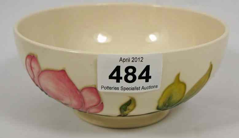 Appraisal: Moocroft Bowl decorated with Magnolias on Cream Background Diameter cm