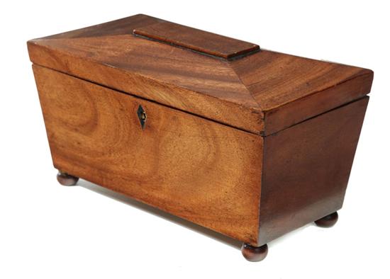 Appraisal: TEA CADDY England st quarter- th century mahogany veneer pine