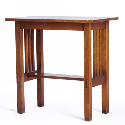 Appraisal: STICKLEY BROTHERS Stand with rectangular overhanging top slatted sides and