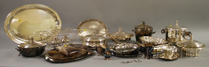 Appraisal: Approximately Twenty-three Silver Plated Serving Pieces including entree dishes ice