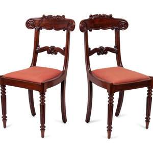 Appraisal: Six William IV Style Mahogany Side Chairs th Century Height