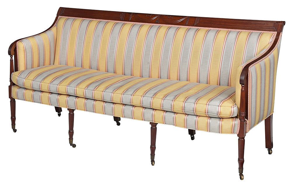 Appraisal: Fine New York Federal Carved Mahogany Sofa attributed to Duncan