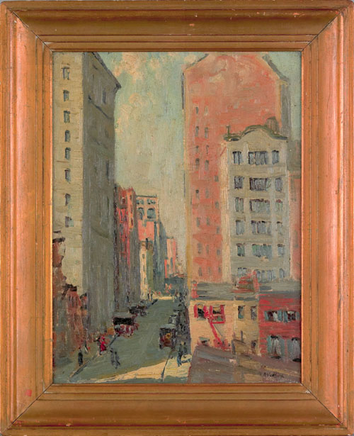 Appraisal: Alice Hirsh American - oil on board titled th Street