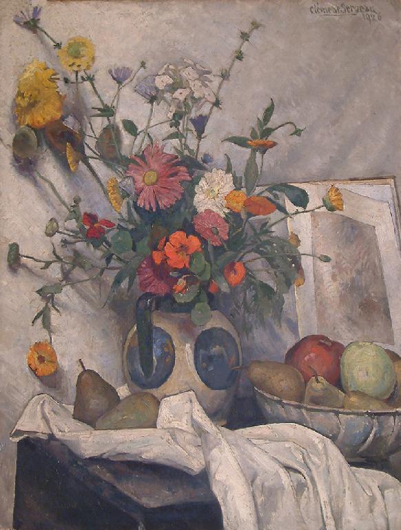 Appraisal: CLEMENT SERVEAU A Still Life signed and dated oil on