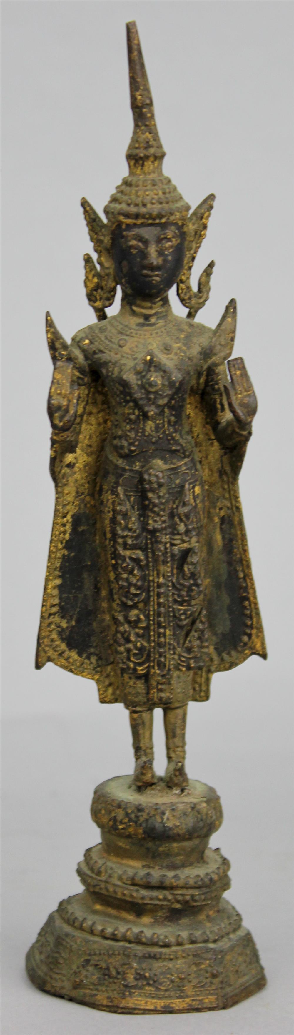 Appraisal: THAI GILT BRONZE FIGURE OF A STANDING BUDDHA TH TH