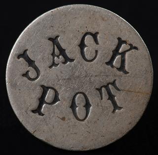 Appraisal: Jack Pot Poker Buck American ca Heavy German silver diam