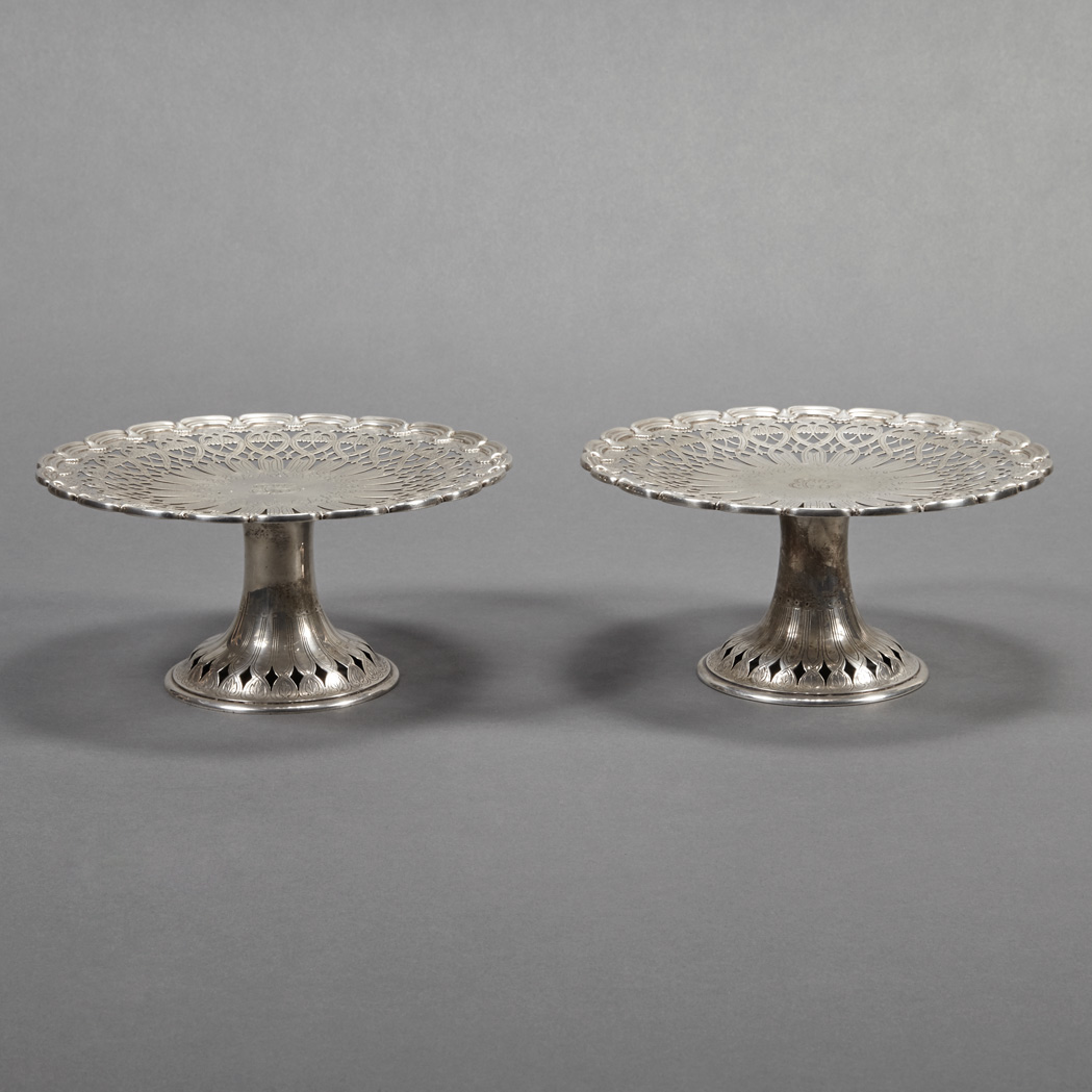 Appraisal: Pair of Tiffany Co Sterling Silver Tazzas Circa - Each