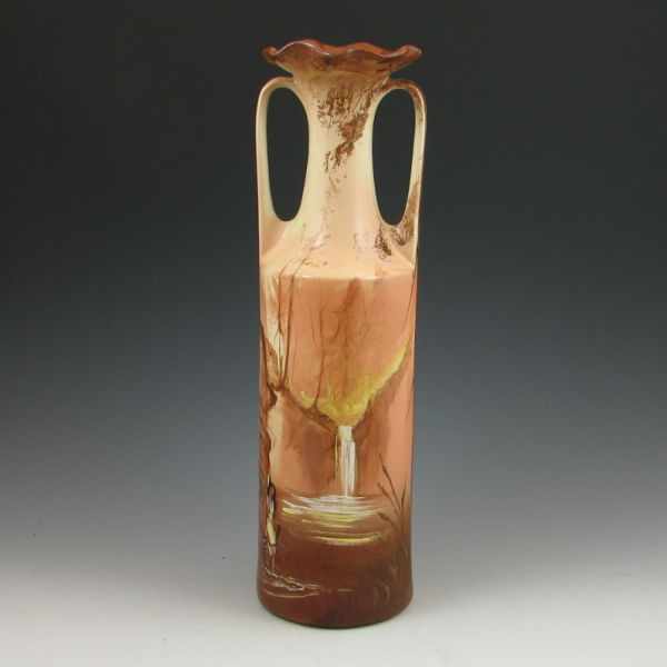 Appraisal: Rick Wisecarver handled vase with an Indian Maiden in front