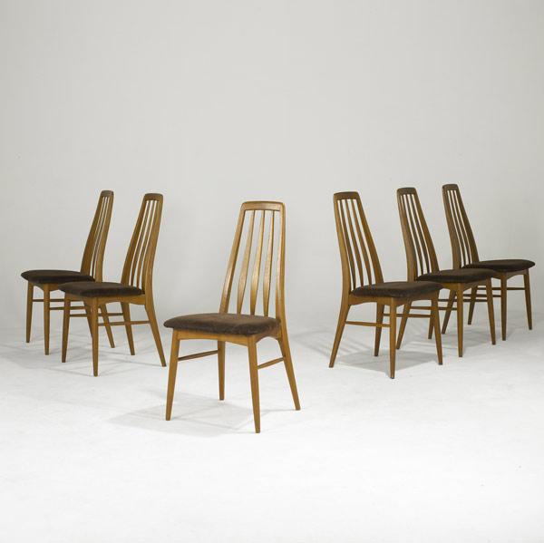 Appraisal: KOEFOEDS HORNSLET Set of six teak dining chairs with wool