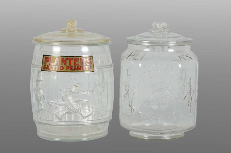 Appraisal: Lot of Embossed Planters Peanut Jars Description Includes a running