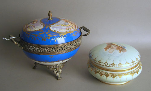 Appraisal: Limoges dresser box h together with a French covered candy