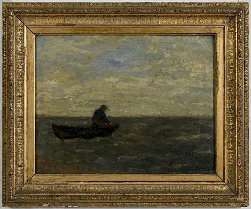 Appraisal: Rose Magnus British - Fishing Solo unsigned oil on canvas