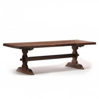 Appraisal: English Refectory Dining Table th century style elm one board