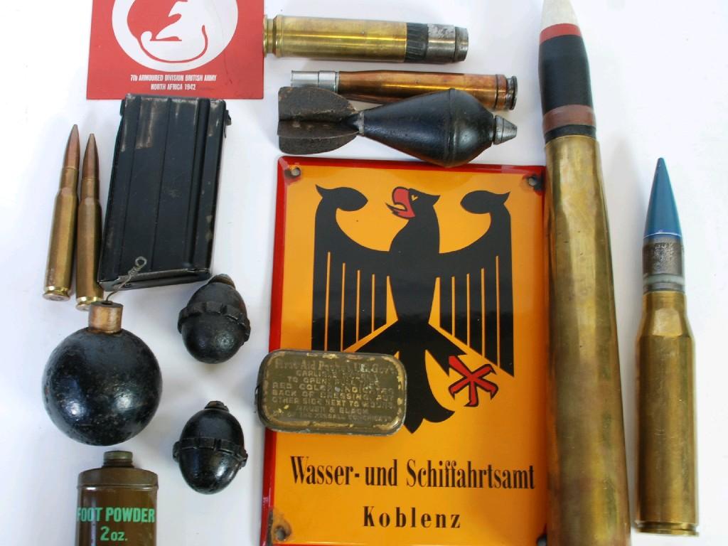 Appraisal: SUNDRY ITEMS OF SPEND DE COMMISSIONED WEAPONS ROUNDS OR SMALL