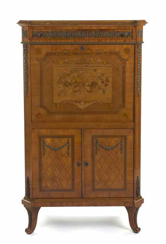 Appraisal: A Louis XVI Style Marquetry and Gilt Metal Mounted Secretaire