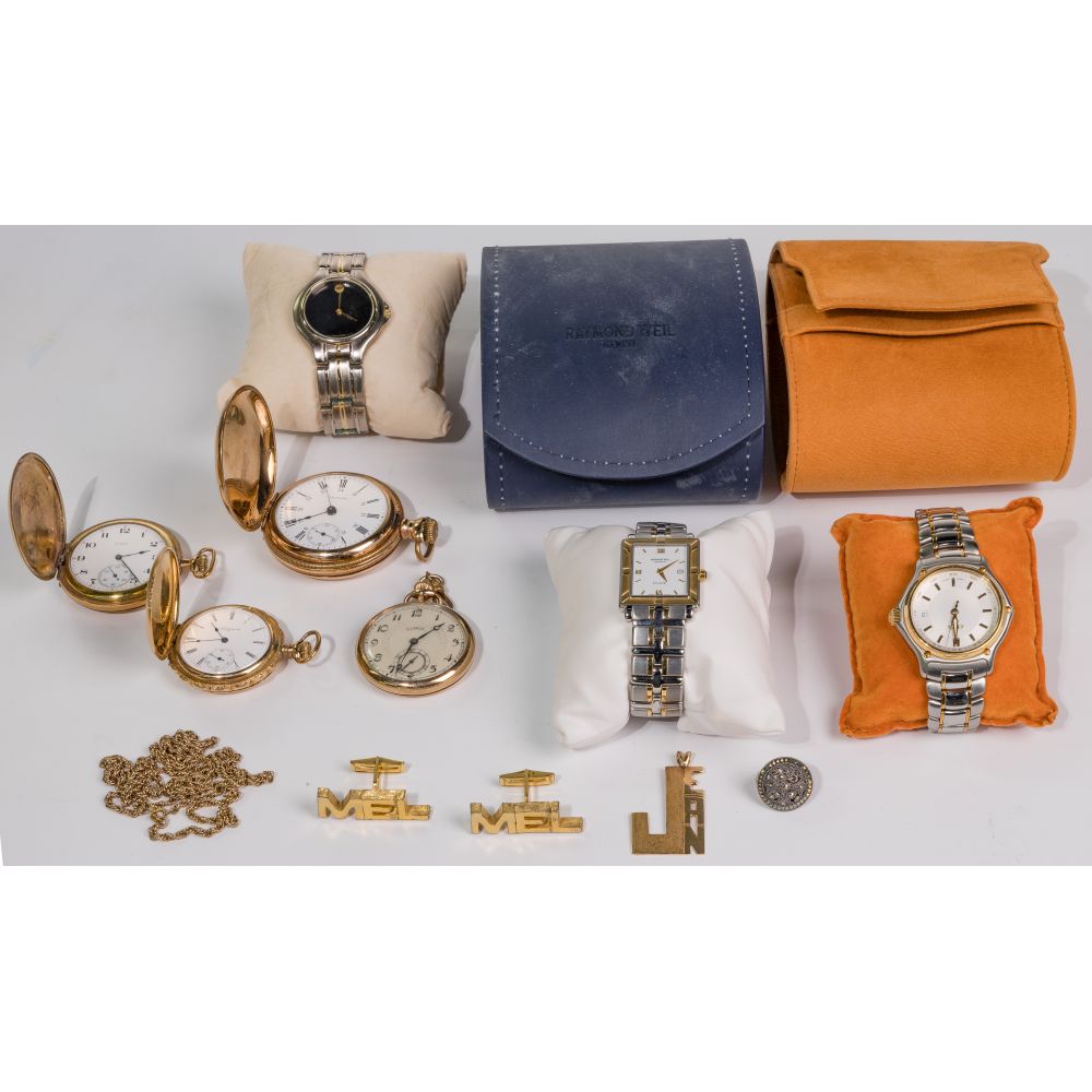 Appraisal: WRISTWATCH AND POCKET WATCH ASSORTMENT items including an Ebel round