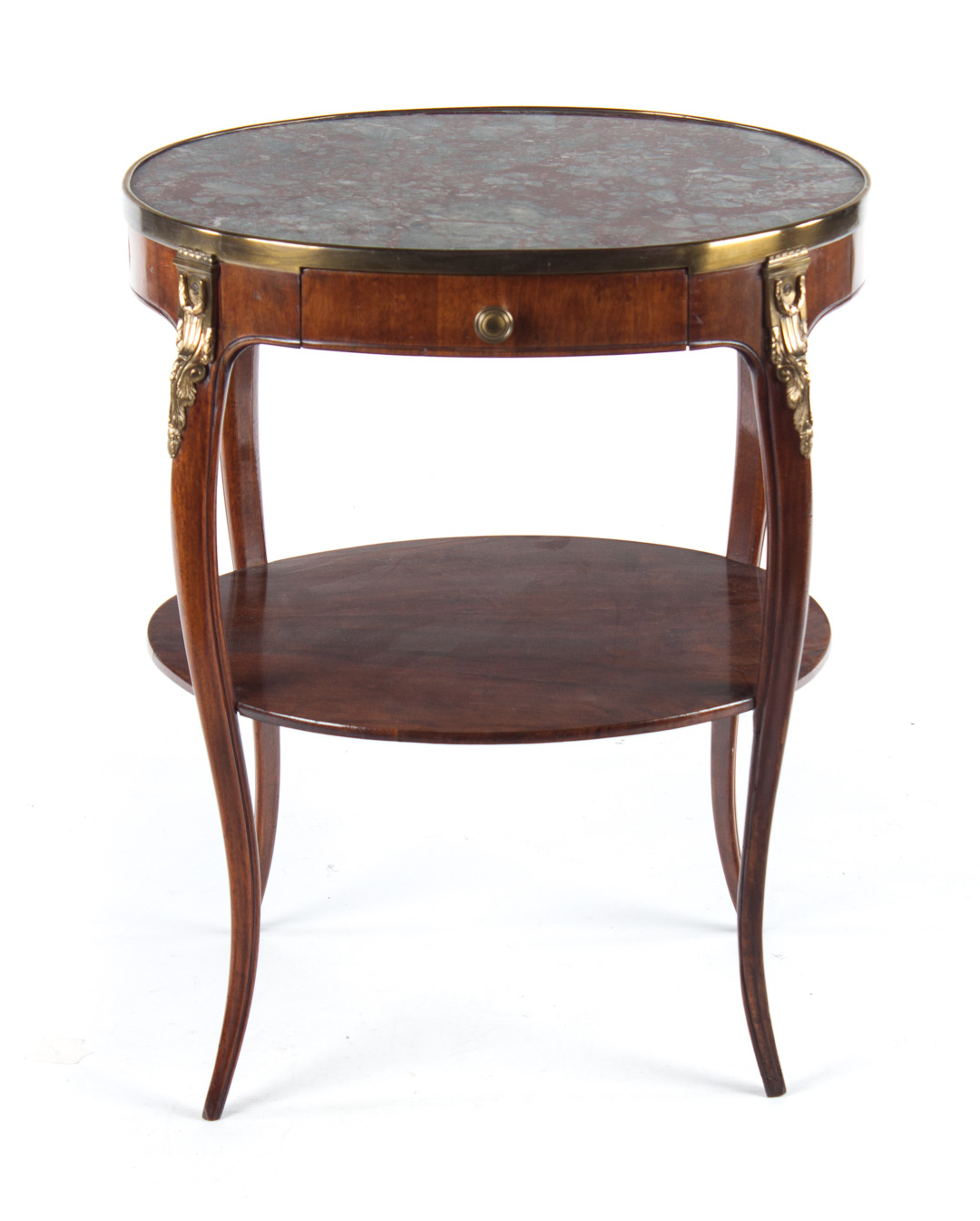 Appraisal: Louis XV style marble top side table red and grey