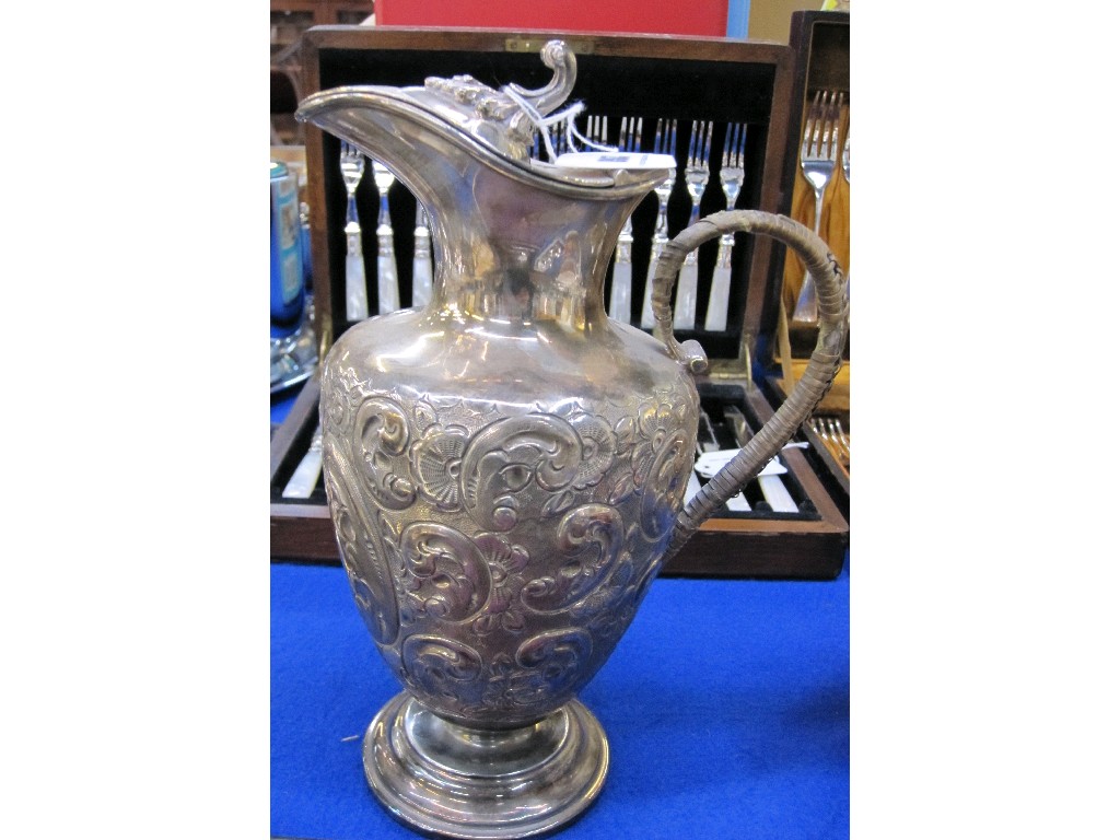 Appraisal: Silver plated claret jug