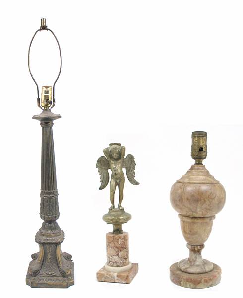 Appraisal: A French Pompeiian style table lamp together with seven other