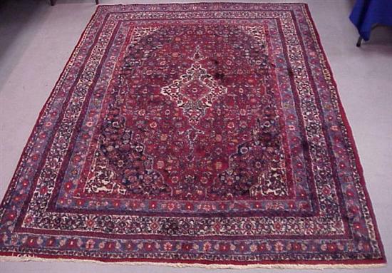 Appraisal: Semi-Antique Persian Bibicabad rug ' x ' cream center diamond