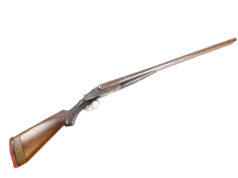 Appraisal: WEAPON Lefever gauge hammerless double barrel stock has later added