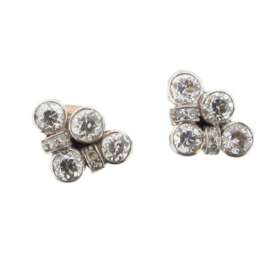 Appraisal: A pair of diamond cluster ear studs Each stud set