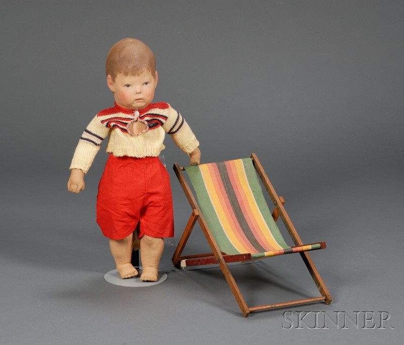 Appraisal: Kathe Kruse Boy Doll early th century with light brown