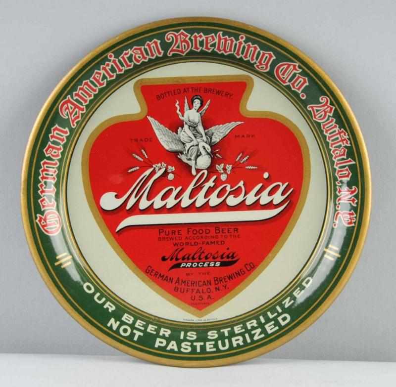 Appraisal: Tin Litho Maltosia Tip Tray Description Circa Clean bright and