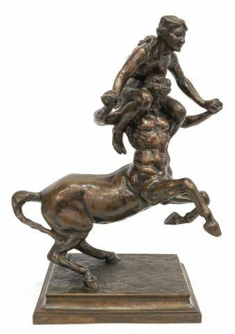 Appraisal: Patinated bronze sculpture Donna su Centauro signed in cast A