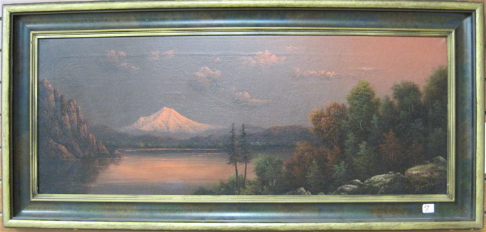 Appraisal: ELIZA R BARCHUS OIL ON CANVAS Mount Hood at Sunset