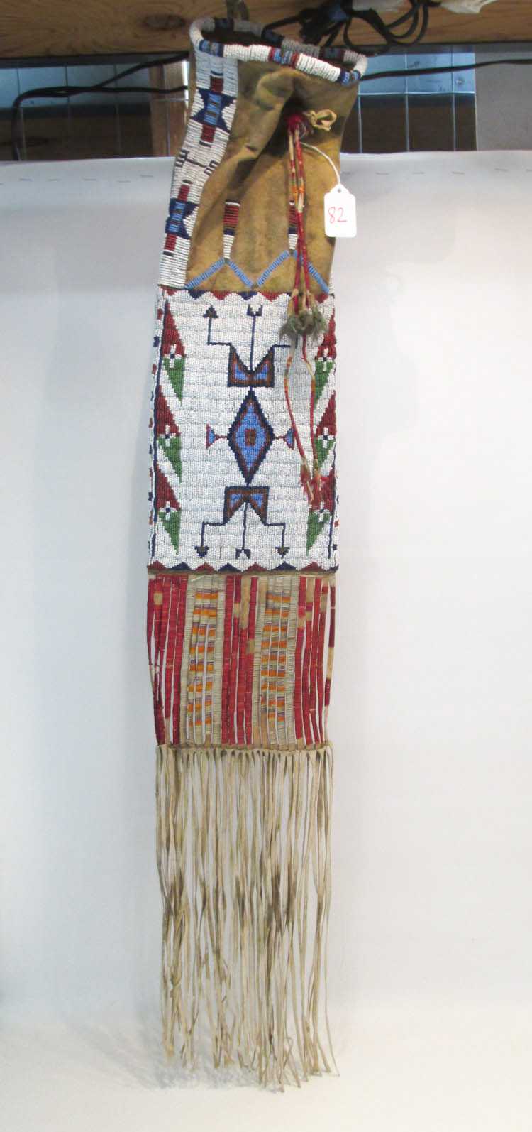 Appraisal: NATIVE AMERICAN SIOUX BEADED PIPE BAG the body of the