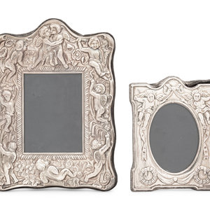 Appraisal: Two English Silver Picture Frames Carr's of Sheffield Sheffield and