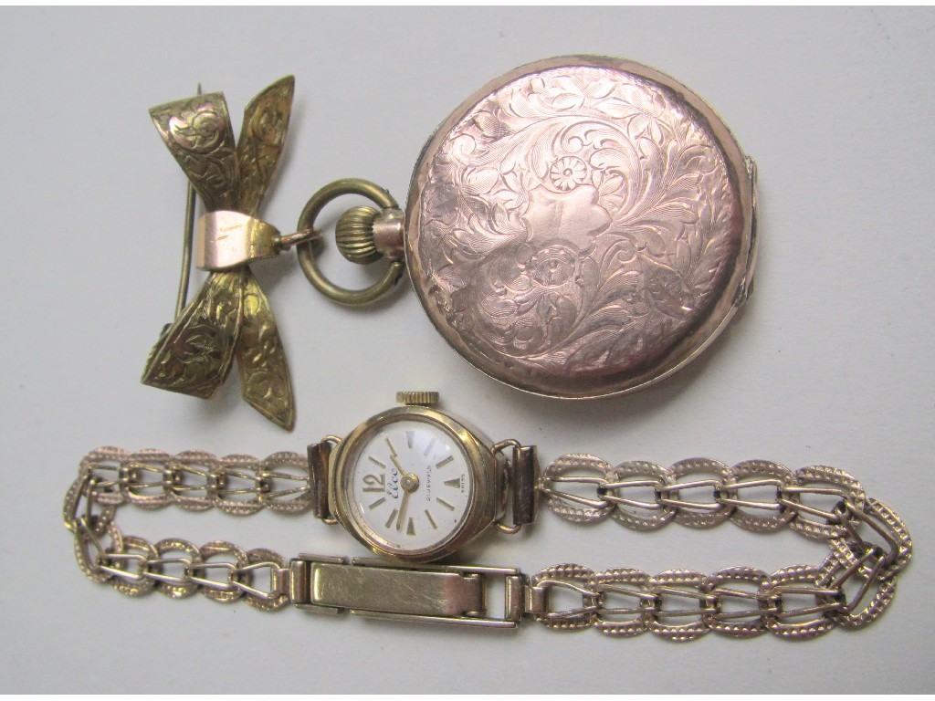 Appraisal: Lot comprising ladies ct gold Elco wrist watch with ct