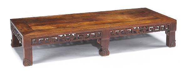 Appraisal: A hardwood six-leg low table Late Qing Republic Period Constructed