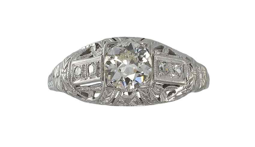 Appraisal: 'S K GOLD DIAMOND FILIGREE RING K white gold ring