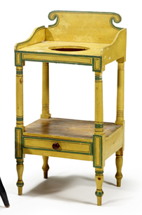 Appraisal: Federal painted and grained wash stand H in W in