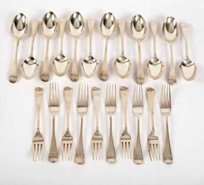 Appraisal: A part canteen of silver flatware old English pattern Sharman