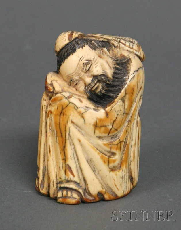 Appraisal: Ivory Carving China sleeping figure of Li Po fossil ivory