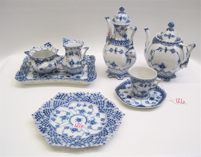 Appraisal: TWENTY-THREE PIECE ROYAL COPENHAGEN DESSERT SET in the Blue Fluted-Full