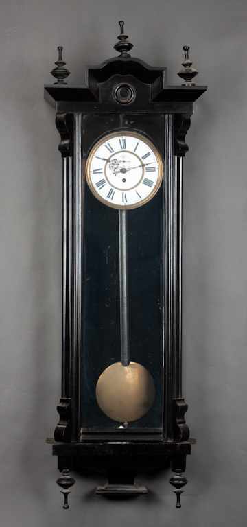 Appraisal: Vienna style ebonized wood regulator clock second half- th century